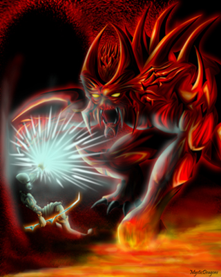 Player submitted artwork: Praying against the beast by Marikdebie