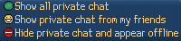 Private chat filters