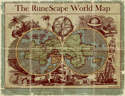 Player submitted artwork: Old Style Map of RuneScape by Realkill4fun