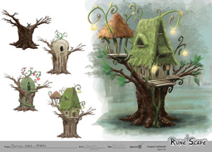 Concept art of fairy tree-houses